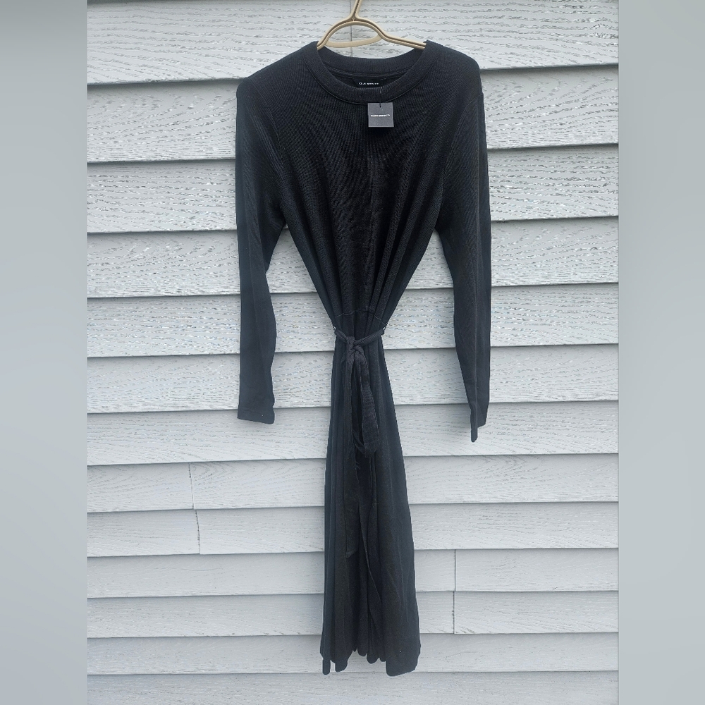 Club Monaco Long Sleeve Rib Dress Robe Size L NWT